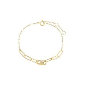 Adina Eden Pave Safety Pin Paper Clip Bracelet Gold Tone Jewelry Womens